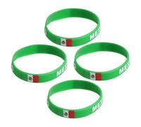 Housoutil Bracelets D'amitié en Silicone Drapeau National, Lot de 4pcs pour Coupe du Monde, Taille Ajustable, Vert, Souvenir D'événement et Cohésion D'équipe