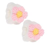 Housoutil Bracelets de Nettoyage Visage de Fleur 2 Pièces en Tissu Éponge Corail Absorbant, Confortables et Pratiques pour Soins du Visage et Spa Féminin
