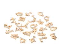 Housoutil Breloques Alphabet en Alliage Kc Or 26 Pièces pour Fabrication Bijoux Diy, Pendentifs Lettres Anglaises Trou, Charms pour Bracelets Colliers Accessoires Personnalisés