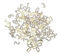 Housoutil Breloques Chiffres pour Ongles 100 Pièces Strass Plats Dorés Base en Fer Décorations Nail Art DIY Brillantes pour Manucure Accessoires Nail Art Fêtes et Festivals