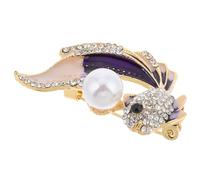 Housoutil Broche Animal Goldfish avec Queue Dégradée Colorée pour Femmes pour Robes Écharpes et Pulls Broche Élégante pour Vêtements Thème Sous-marin Xzb Blanc
