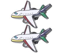 Housoutil Broche Avion Dessin Animé en Alliage Bleu 2pcs, Épingles Voyage Délicates et Résistantes la Décoloration pour Accessoires Mode Casual