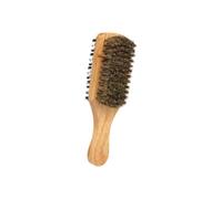 Housoutil Brosse à Barbe Double-surface Portable pour Homme Soies Naturelles et Manche en Bois, Outil Professionnel Sculptant pour Entretien et Coiffure Barbe