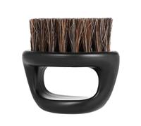Housoutil Brosse à Barbe Ronde Distribution Uniforme de Cire Design Ergonomique pour Hommes en ABS et Poils Naturels pour Salon de Coiffure et Usage Domestique