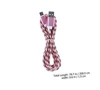 Housoutil Câble USB-c Tressé en Nylon 2 M pour Smartphone et Tablette, Charge Rapide et Synchronisation, Usage Domestique et Voyage, Compatible Multi-appareils, Couleur Or Rose
