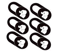 Housoutil Cache Caméra Ordinateur Portable 6 Pièces Motif Éléphant Blanc, Diapositive de Couverture pour Usage Personnel et Professionnel