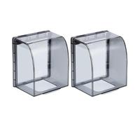 Housoutil Cache-Prises Étanches Universels 2 Pièces Protection Murale 86 Type Boîtier Extérieur Translucide Noir Rehaussé Boîte Électrique Extérieure Étanche Anti-Poussière pour Prises