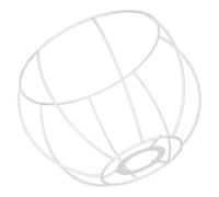 Housoutil Cadre D’Abat-Jour en Métal 21X15 CM Armature Demi-Cylindre Artisanale pour Lampe de Table Suspendre Cage de Protection D’Ampoule Robuste pour Éclairage Intérieur DIY