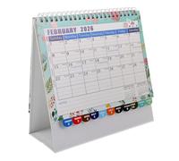 Housoutil Calendrier de Bureau Floral Spiralé Planificateur Annuel Académique avec Reliure Métallique pour Organisation Quotidienne École