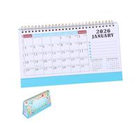 Housoutil Calendrier de Bureau Mois Agenda de Bureau Spirale Calendrier de Table Quotidien Anglais Planificateur Moderne pour Organisation Familiale et Professionnelle
