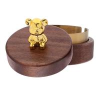 Housoutil Cendrier Rond en Bois de Noyer Couvercle Anti Vent Décoratif pour Bureau et Maison Porte Vintage Compact Plateau Intégré pour Cigarettes Usage Intérieur et