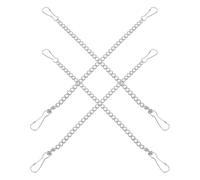 Housoutil Chaînes Suspendre en Acier Inoxydable Argenté 4pcs 20cm pour Accroche Plante Murale et Support D'affiche, Usage Intérieur et Extérieur sur Porche