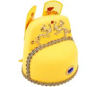Housoutil Chapeau de Déguisement Empereur Chinois Ancien Jaune Ailes, Coiffe Traditionnelle Asiatique pour Cosplay et Spectacles, Accessoire Cérémonie Costume Oriental Adulte