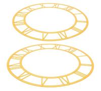 Housoutil Chiffres Romains Acrylique pour Horloge Murale DIY, Lot de 2 Autocollants Miroir Doré Rond 25 et 30 CM, Décoration Murale pour Salon et Espaces Professionnels, Facile à Nettoyer