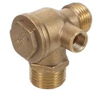 Housoutil Clapet Anti-retour en Cuivre 3 Voies Filetage Interne 1/2-3/4-1/8 pour Compresseur D'air Silencieux, Accessoires Pneumatiques Compatibles, Soupape D'échappement pour Atelier