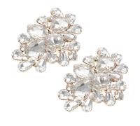 Housoutil Clips de Chaussures en Cristal Doré pour Femmes, Décorations Amovibles Brillantes, Accessoires Élégants pour Mariage et Cérémonie, 1 Paire pour Chaussures de Mariée
