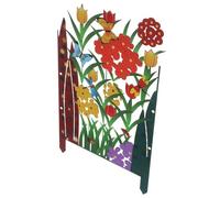 Housoutil Clôture de Jardin en Fer Décorative 30x19 Cm, Bordure Paysagère Réutilisable et Portable, Barrière de Séparation Extérieure pour Plantes et Animaux, Décoration de Pelouse
