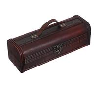 Housoutil Coffret à Vin Vintage en Bois Sculpté Boîte de Rangement Rétro Individuelle pour Bouteille Coffret de Présentation de Noël Élégant Contenant à Vin Robuste pour Maison et Fêtes