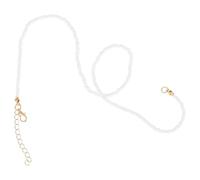 Housoutil Collier Clavicule Femme Perles de Rocaille Blanc, Bois et Métal, Bijou Créatif pour Enterrement de Vie de Jeune Fille et Événements