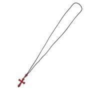 Housoutil Collier Croix Religieuse en Bois Marron Pendentif Crucifix Catholique pour Réunions Religieuses, Style Rustique et Fonction Multievent pour Famille et Amis