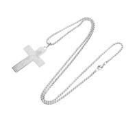 Housoutil Collier Pendentif Croix Football en Acier Inoxydable Argenté, Design Unisexe Moderne, Solide, Première Communion Activités Quotidiennes