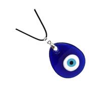 Housoutil Collier pour Homme Vintage Œil Maléfique en Verre Bleu 3pcs Pendentif, Style Élégant pour Soirées Dansantes et Plage