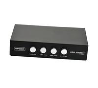 Housoutil Commutateur Usb 2.0 4 Ports Noir Pour Partage Imprimante Scanner Avec Bouton De Contrôle Compatible Pc