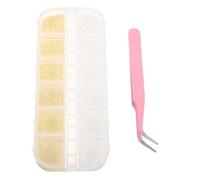 Housoutil Compartiments en Métal pour Nail Art avec Perles Dorées et Argentées, Adhérence Renforcée et Pinces Courbées Roses, pour Soirées et DIY