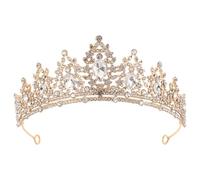 Housoutil Couronne de Cheveux Dorée en Strass pour Femmes et Filles, Serrage-tête Couronne de Scintillante Légère, Accessoire Mariage, Cortège Nuptial et Fête, Bandeau Élégante
