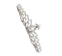 Housoutil Couronne de Mariage Mariée en Alliage Perles Artificielles et Strass Diadème Baroque Rose Doré Accessoire Élégant pour Mariages Anniversaires et Fêtes