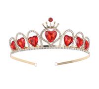 Housoutil Couronne Délicate Orange Cœur en Cuivre et Acrylique Accessoire de Cheveux Mariage Petite Taille Bandeau Tiare pour Mariée Décoration Coiffure Élégante pour Fête et Cérémonie