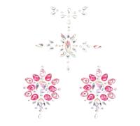 Housoutil de Bijoux de en Rose Collants Confortables et 2 Sets Faciles à Utiliser Décoration de Poitrine Design Élégant et Brillant pour Fête et Carnaval