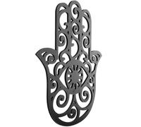 Housoutil Décoration Murale Main Hamsa Sculptée Œil Maléfique en Panneau de Densité Noir, Texture Délicate, Résistante Salon ou Chambre