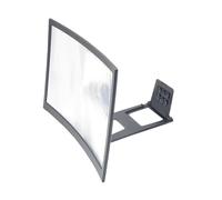 Housoutil D'écran de Téléphone Portable Acrylique 12 Pouces Courbe ABS | Angle Réglable, Rainure Antidérapante, Grossissement 3 à 4 Fois, Noir, Rapport 1: 1