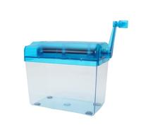 Housoutil Destructeur de Papier Manuel A6 Bleu en Abs et Métal, Léger Entrée 123mm pour Bureaux et Systèmes Financiers, Coupe en Bandes de 3mm, Protection Confidentielle