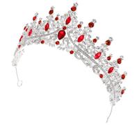 Housoutil Diadème de Mariée en Strass Couronne Argentée Accessoire Cheveux pour Mariage et Bal de Promo, Serrage-Tête pour Femmes Taille 16X15,5X7 CM