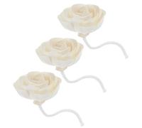 Housoutil Diffuseurs de Remplacement de Fleurs Camélia 3 Pièces en Papier de Riz et Coton, Diffuseur D'aromathérapie Décoratif Beige pour Bureau et Voiture