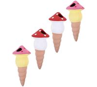 Housoutil Dispositif Auto-arrosage Céramique pour Plantes D’intérieur et Extérieur, Lot 4 Pièces Forme Champignon, Pics D’arrosage en Terre Cuite pour Jardin, Irrigation Couleur Aléatoire