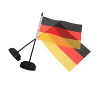 Housoutil Drapeau Allemand de Table 2 Sets avec Hampe et Socle Noir 20x12cm Polyester et Plastique pour Événements Football 2026 et Salle de Classe