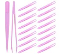 Housoutil Ensemble de 20 Pinces à Épiler pour Garçon et Filles en Plastique Violet Pinces de Précision pour Motricité Fine Bricolage Bijoux et Activités Sensorielles Montessori Outils