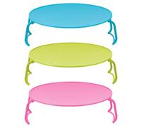 Housoutil Ensemble de 3 Supports Vapeur Pliables Multifonction pour Micro-Ondes Étagères Arrondies à Deux Niveaux Résistantes à la Chaleur 20 à 120°C Rangement Compact Couleur Aléatoire