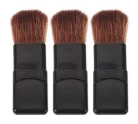 Housoutil Ensemble de 5 Mini Pinceaux de Maquillage Visage Petit Applicateur Poudre Plat Fibres Douces pour Voyage Usage Quotidien Blush Précis