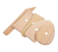 Housoutil Ensemble de 5 Outils en Bois Naturel pour Modelage et Lissage de L'Argile, Kit Complet pour Poterie, pour Amateurs et Professionnels Sculpture sur Argile