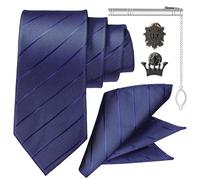 Housoutil Ensemble de Cravate pour Hommes Pochette de Costume et Épingle à Revers en Polyester Résistant aux Plis, pour Mariages et Usage Quotidien