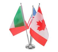 Housoutil Ensemble de Drapeaux de Table États-Unis Mexique et Canada Support à Trois Tiges en Acier Inoxydable Socle Métallique Imperméable Décoration Bureau et Événement Sportif