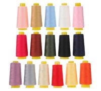 Housoutil Ensemble de Fil à Coudre Polyester 16 Pièces 2000 Yards Bobines Tour Multicolores pour Machine à Coudre Quilting Enchevêtrements