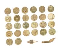 Housoutil Ensemble de Pointes de Pyrogravure Alphabet en Cuivre pour Bricolage 10 Pièces Finition Exquise Personnalisation sur et Cuir Utilisation
