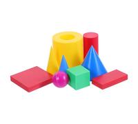 Housoutil Ensemble de Solides Géométriques en Plastique Sûr pour Garçon et Filles 9 Pièces Cube, Cylindre, Cône, Sphère, pour École et Apprentissage Spatial