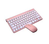 Housoutil Ensemble Mini Clavier Et Souris 2 4 Ghz Ultra Fin Couleur Or Rose pour La Maison Le Bureau Lordinateur Portable pour Téléphone Et Tablette
