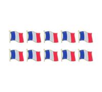 Housoutil Épinglette Drapeau National Français en Alliage 10 Pièces avec Fermoir Sécurisé pour Hommes, Souvenir de Voyage et Garde-Robe Élégante